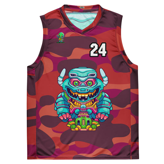 Astro Protector - Recycled unisex basketball jersey - Inferno Camo Colorway