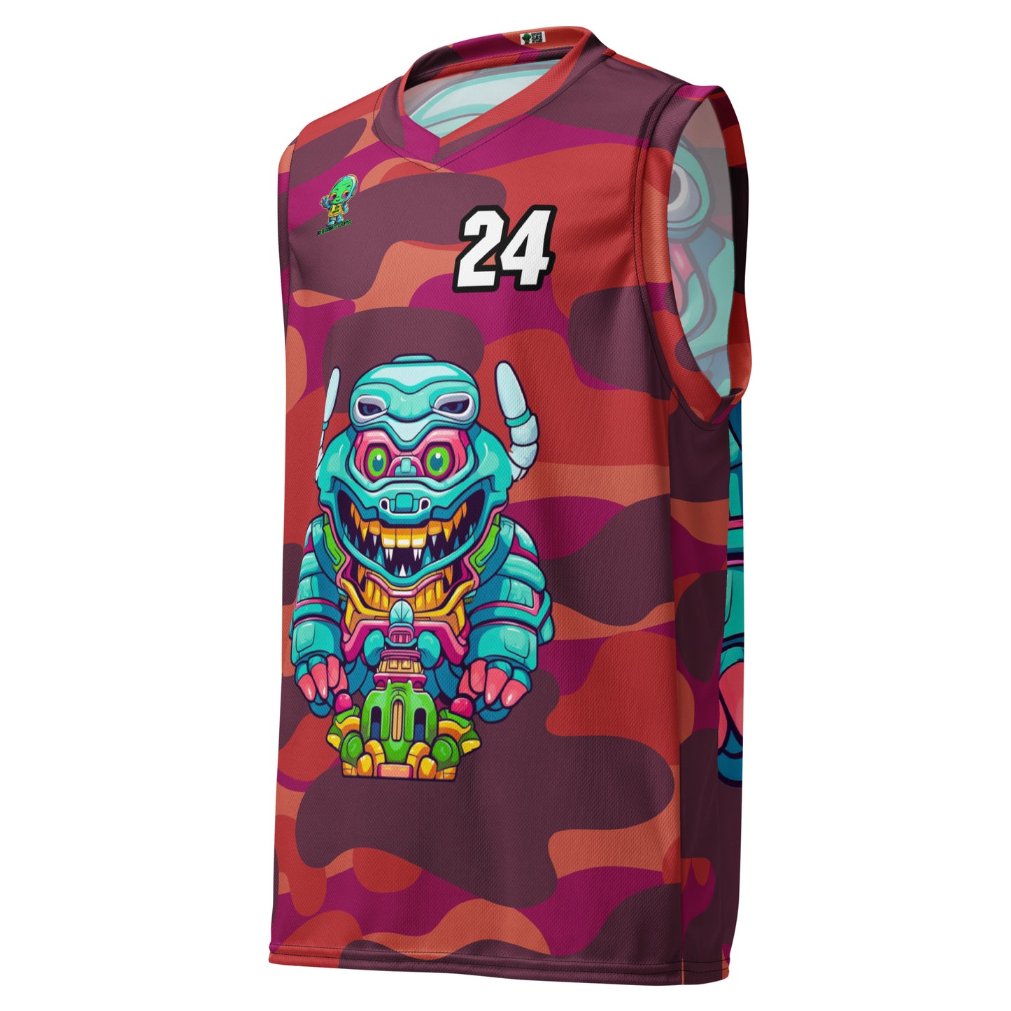 Astro Protector - Recycled unisex basketball jersey - Inferno Camo Colorway