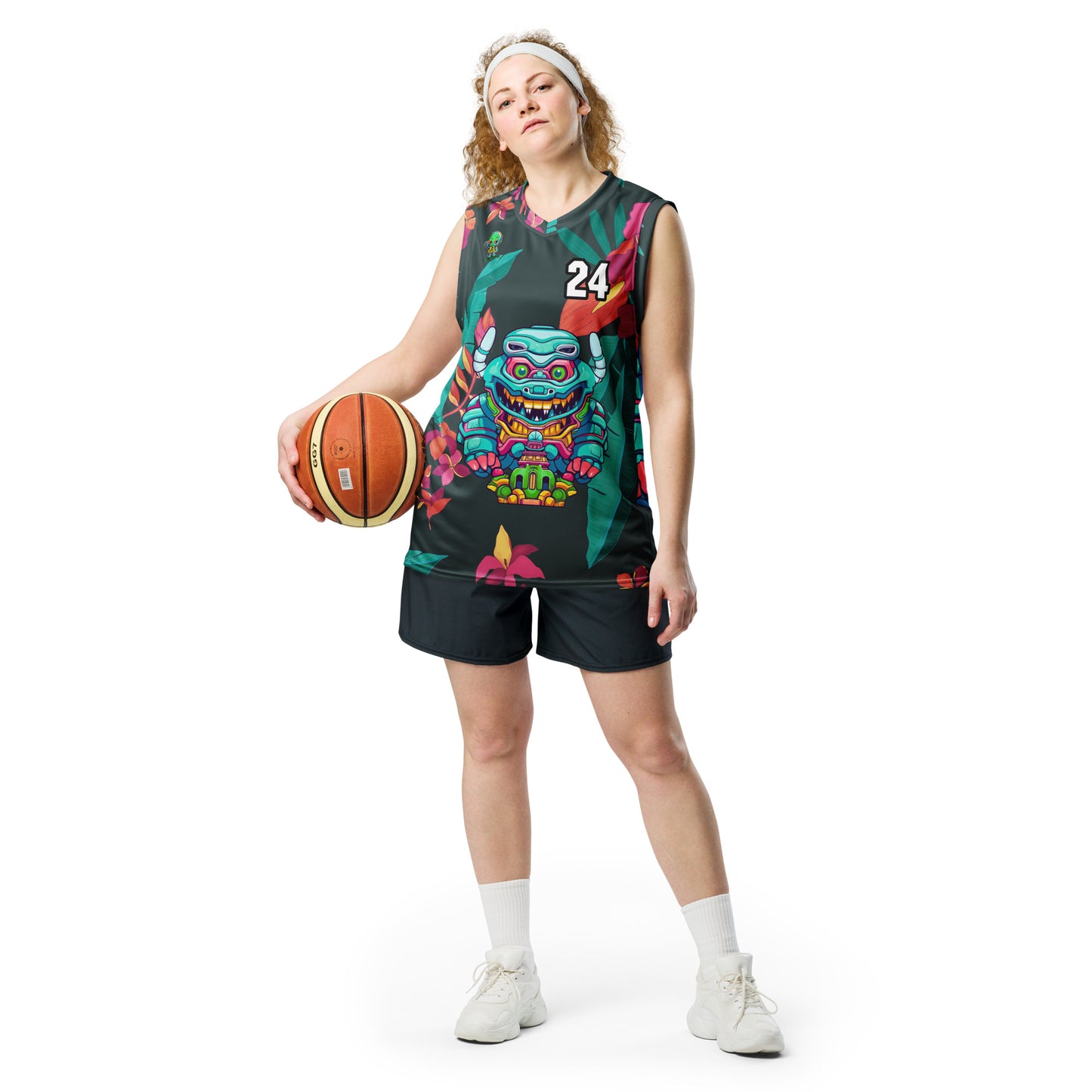 Astro Protector - Recycled unisex basketball jersey - Midnight Jungle Colorway