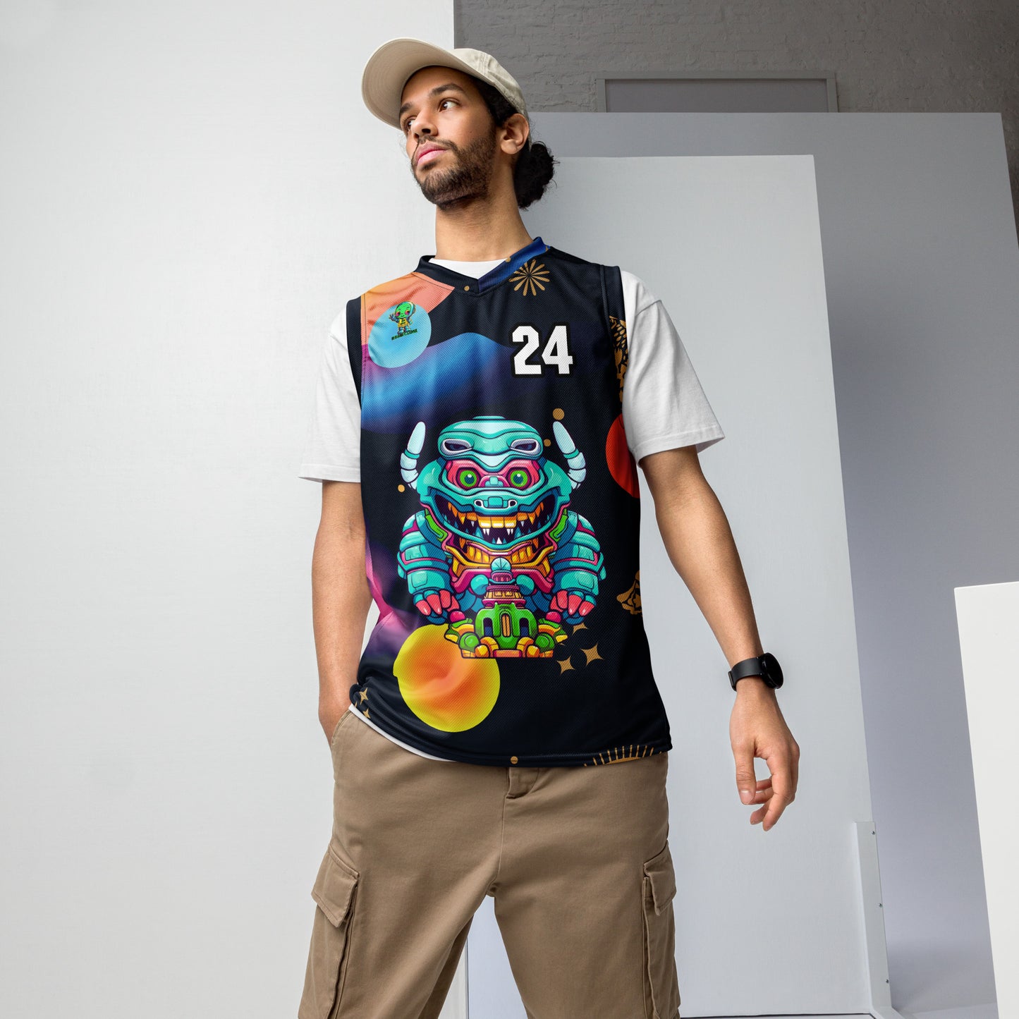 Astro Protector - Recycled unisex basketball jersey - Nebula Night Colorway