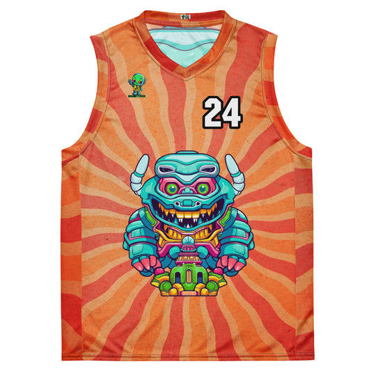 Astro Protector - Recycled unisex basketball jersey - Solar Flare Colorway