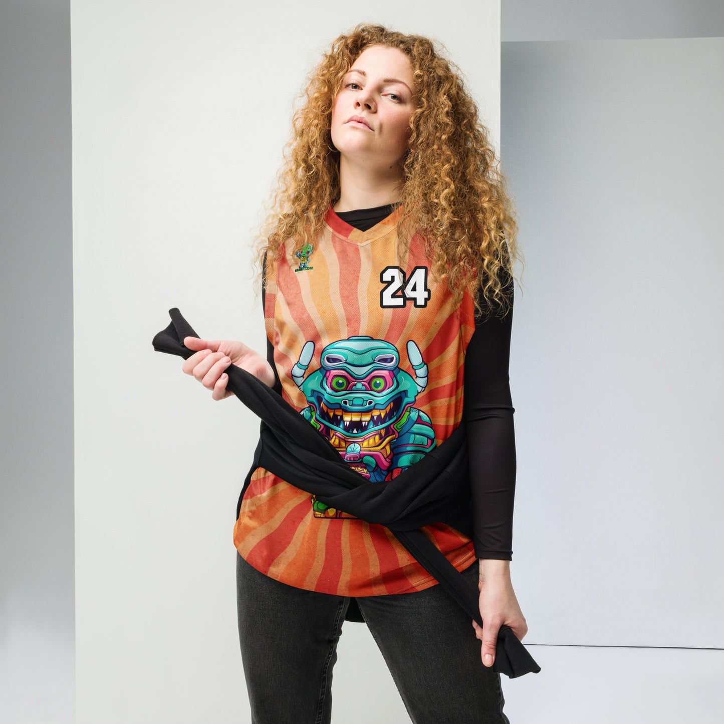 Astro Protector - Recycled unisex basketball jersey - Solar Flare Colorway