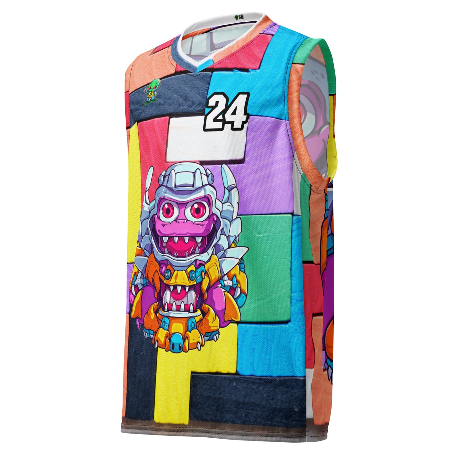 Cyber Critter - Recycled unisex basketball jersey - Block Fusion Colorway