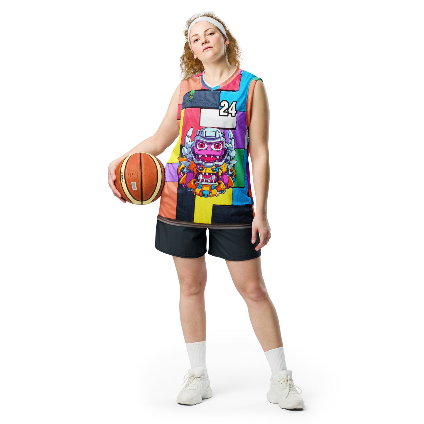 Cyber Critter - Recycled unisex basketball jersey - Block Fusion Colorway