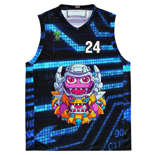 Cyber Critter - Recycled unisex basketball jersey - Digital Pulse Colorway