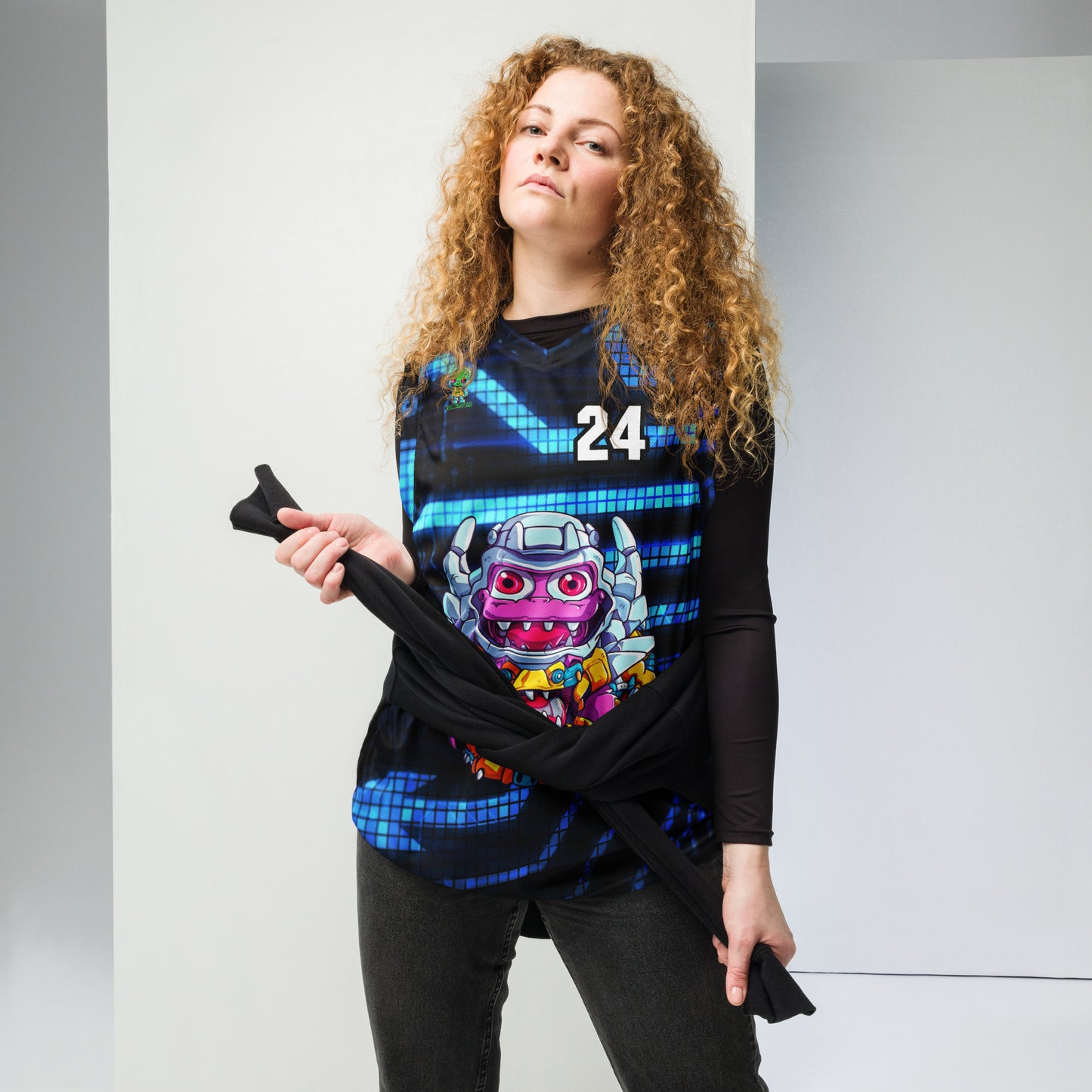 Cyber Critter - Recycled unisex basketball jersey - Digital Pulse Colorway