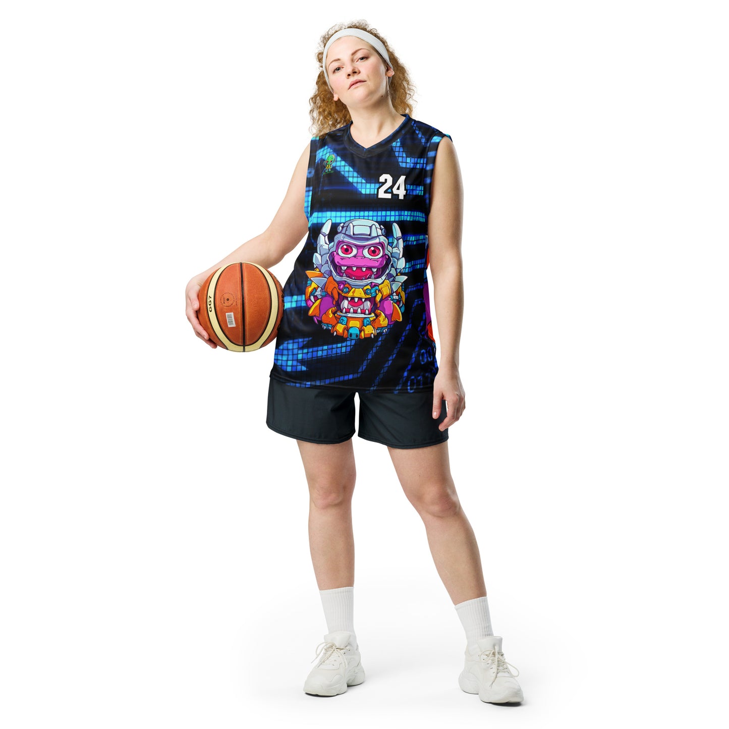 Cyber Critter - Recycled unisex basketball jersey - Digital Pulse Colorway