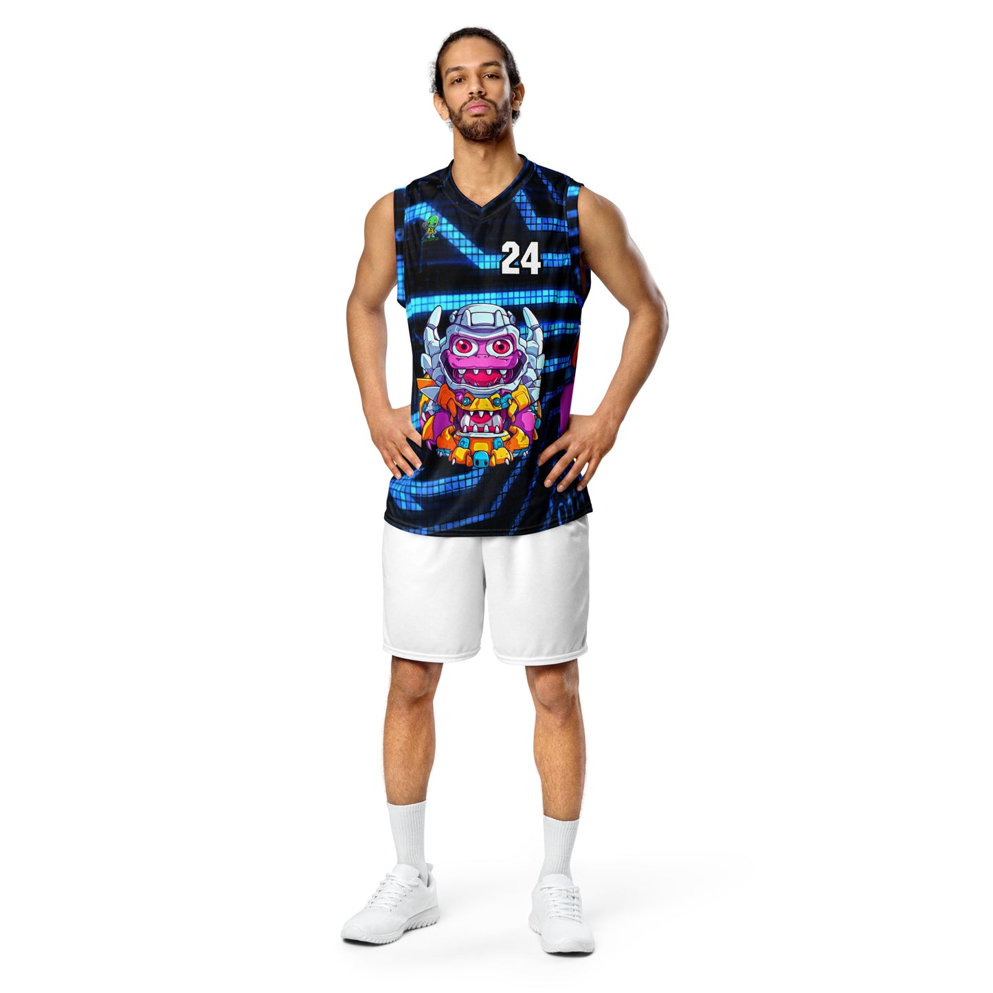 Cyber Critter - Recycled unisex basketball jersey - Digital Pulse Colorway