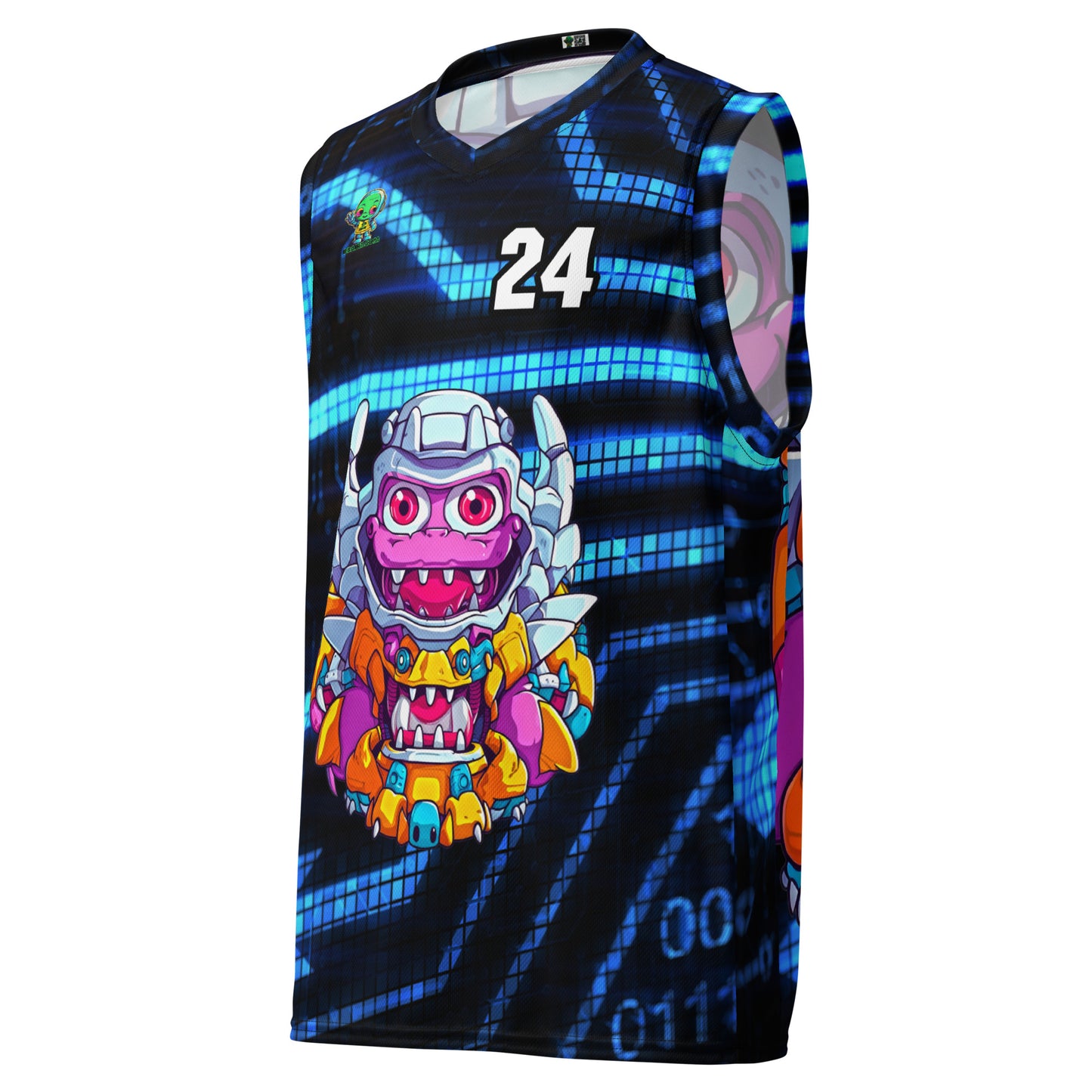 Cyber Critter - Recycled unisex basketball jersey - Digital Pulse Colorway