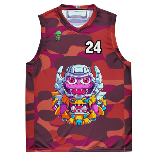 Cyber Critter - Recycled unisex basketball jersey - Inferno Camo Colorway