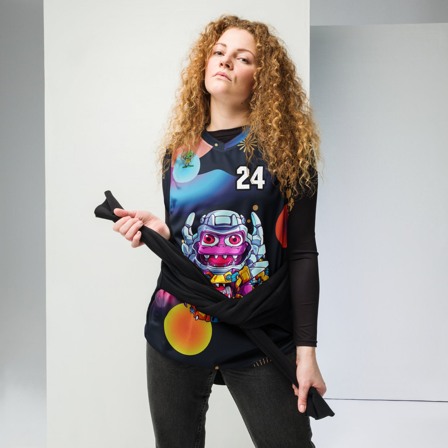 Cyber Critter - Recycled unisex basketball jersey - Nebula Night Colorway