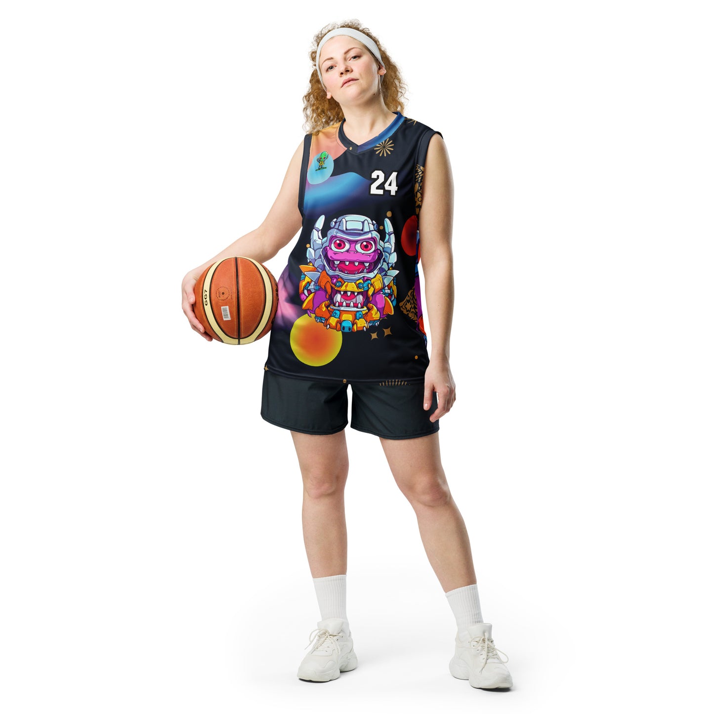 Cyber Critter - Recycled unisex basketball jersey - Nebula Night Colorway