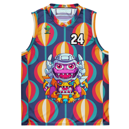 Cyber Critter - Recycled unisex basketball jersey - Retro Carnival Colorway