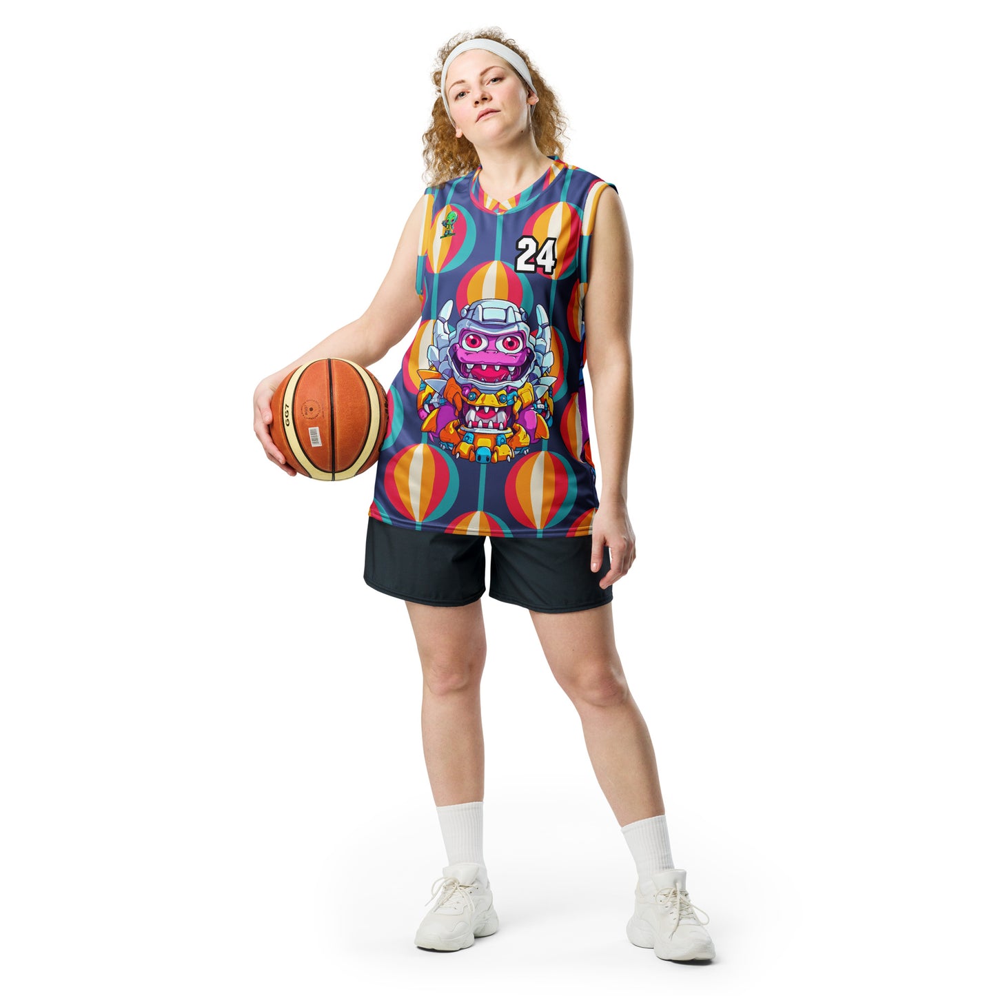 Cyber Critter - Recycled unisex basketball jersey - Retro Carnival Colorway