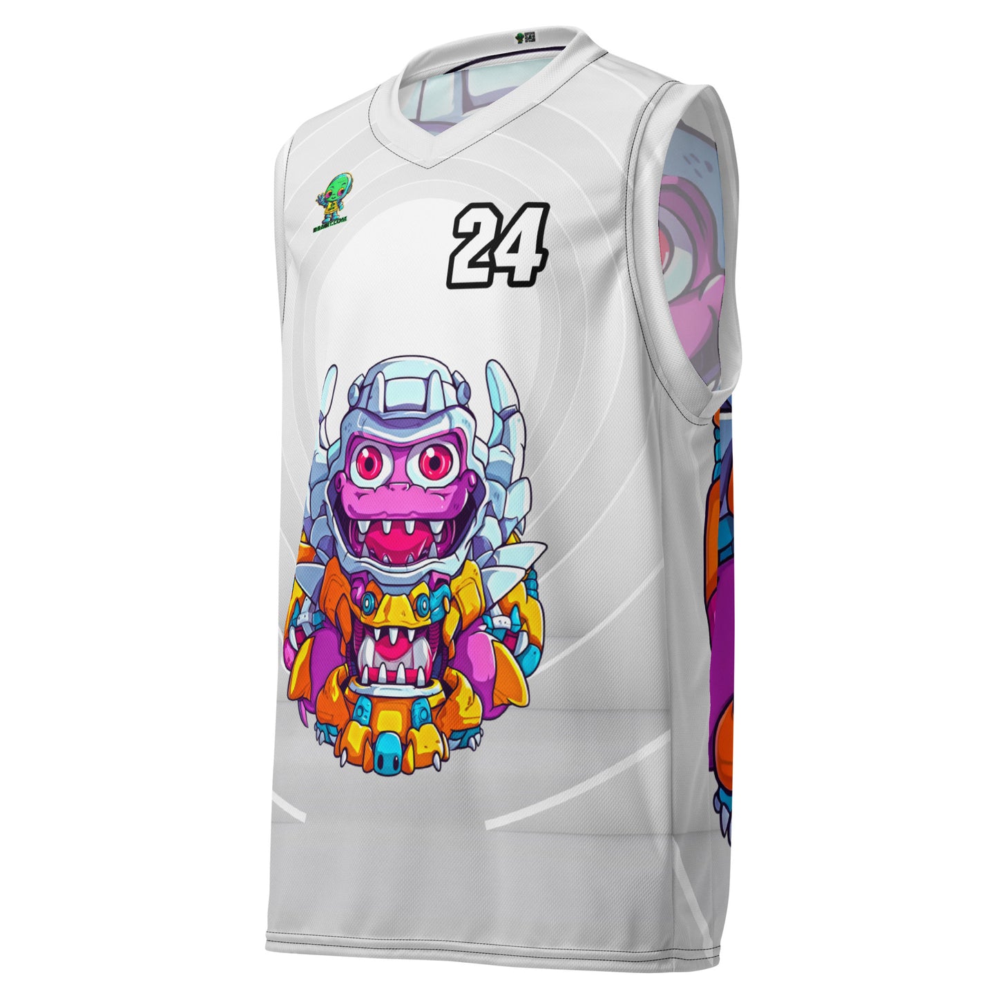 Cyber Critter - Recycled unisex basketball jersey - Ivory Vortex Colorway