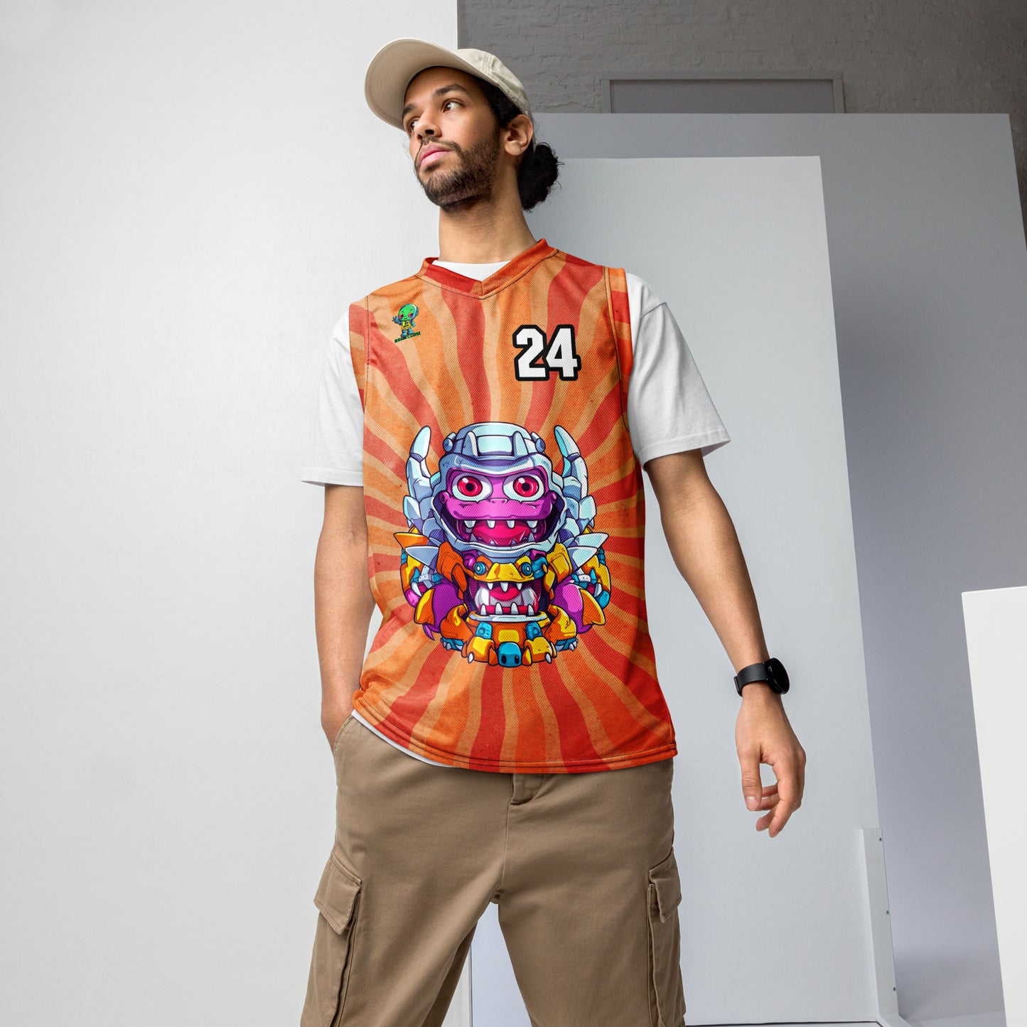 Cyber Critter - Recycled unisex basketball jersey - Solar Flare Colorway