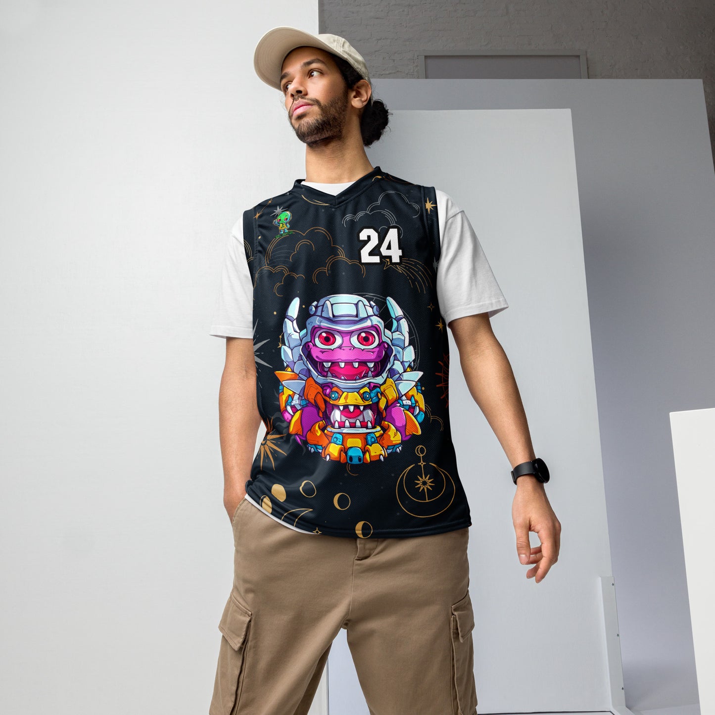 Cyber Critter - Recycled unisex basketball jersey - Starry Odyssey Colorway