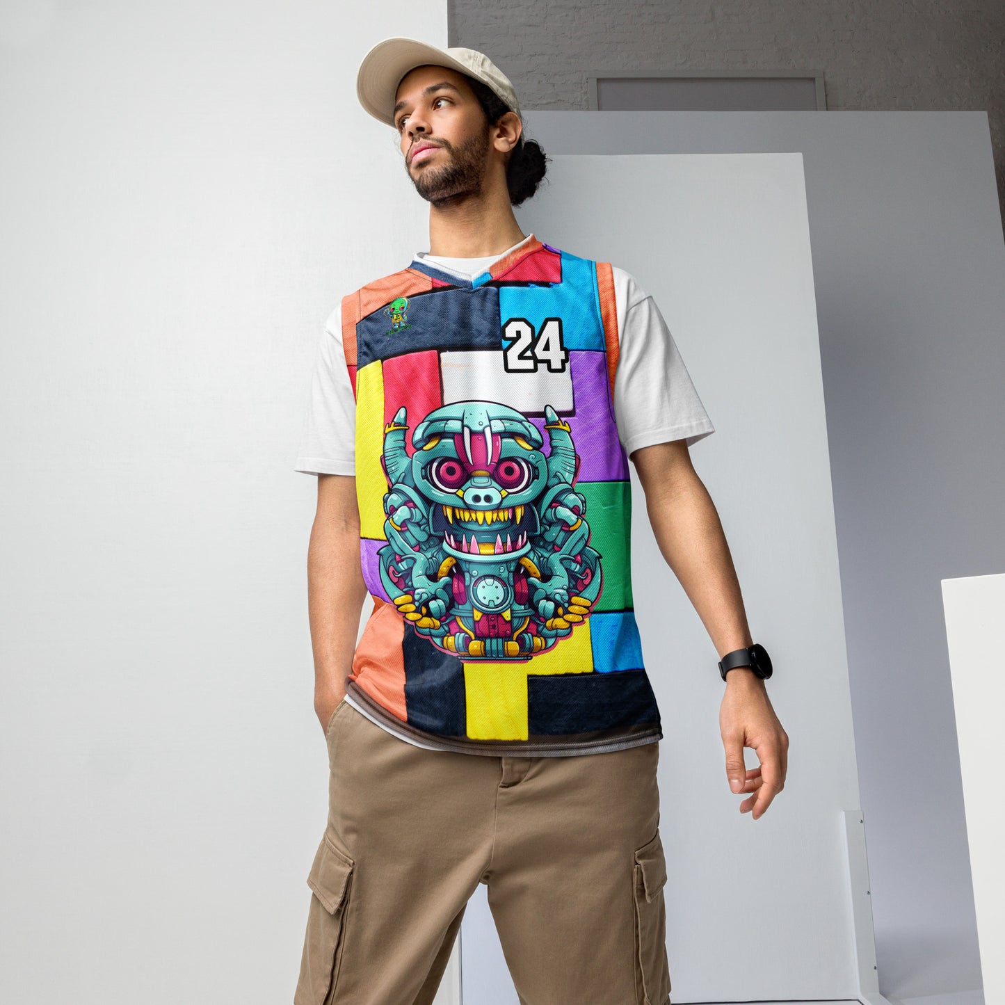 Gear Critter - Recycled unisex basketball jersey - Block Fusion Colorway