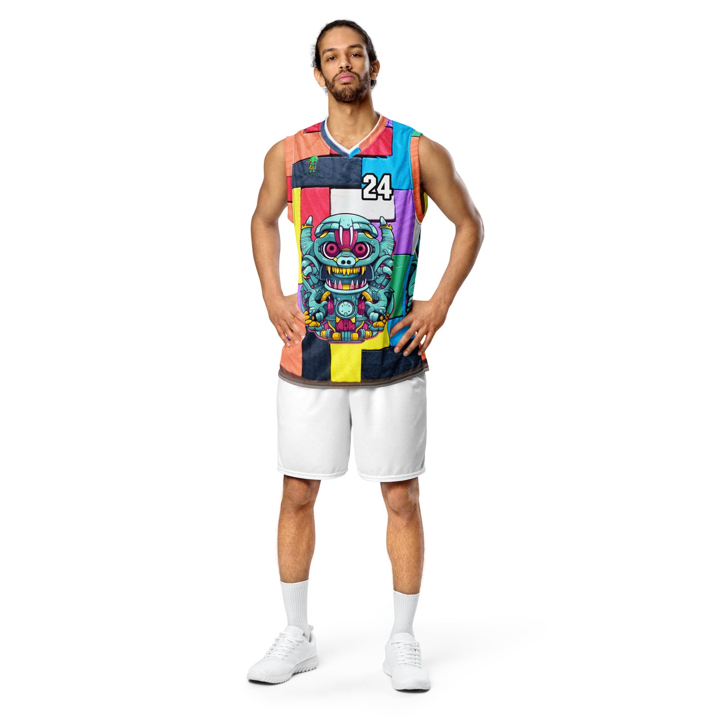 Gear Critter - Recycled unisex basketball jersey - Block Fusion Colorway