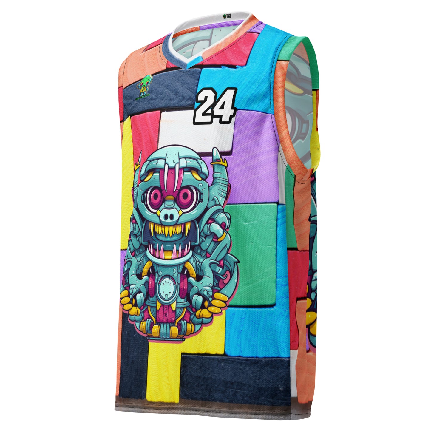 Gear Critter - Recycled unisex basketball jersey - Block Fusion Colorway