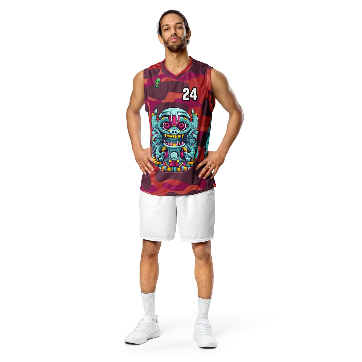 Gear Critter - Recycled unisex basketball jersey - Inferno Camo Colorway