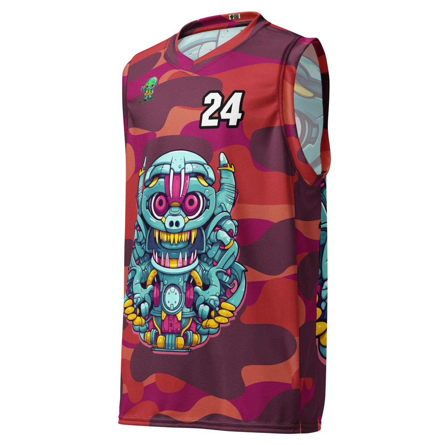 Gear Critter - Recycled unisex basketball jersey - Inferno Camo Colorway