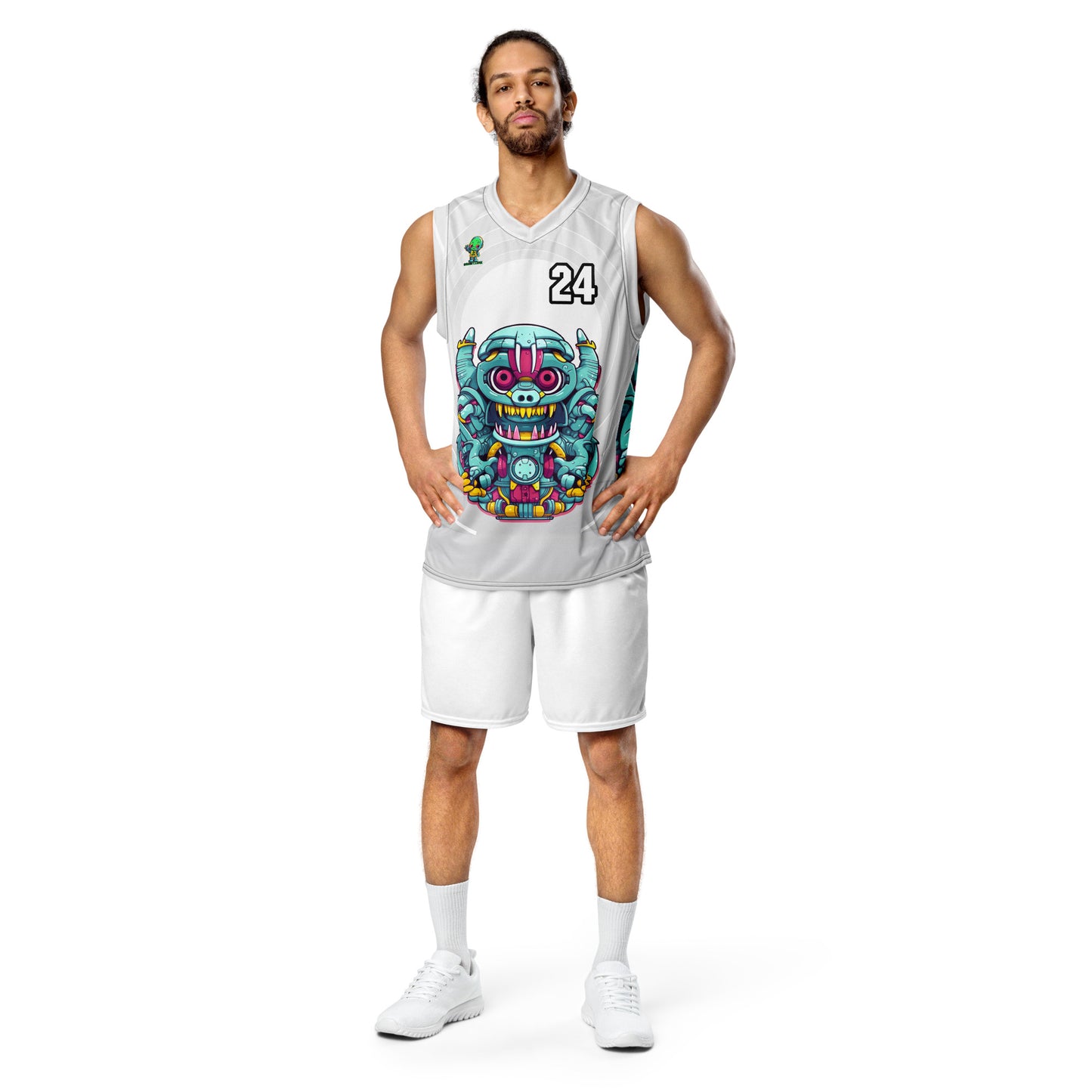 Gear Critter - Recycled unisex basketball jersey - Ivory Vortex Colorway