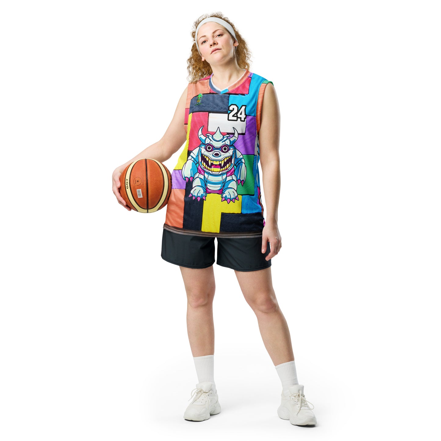 Kind Claw - Recycled unisex basketball jersey - Block Fusion Colorway