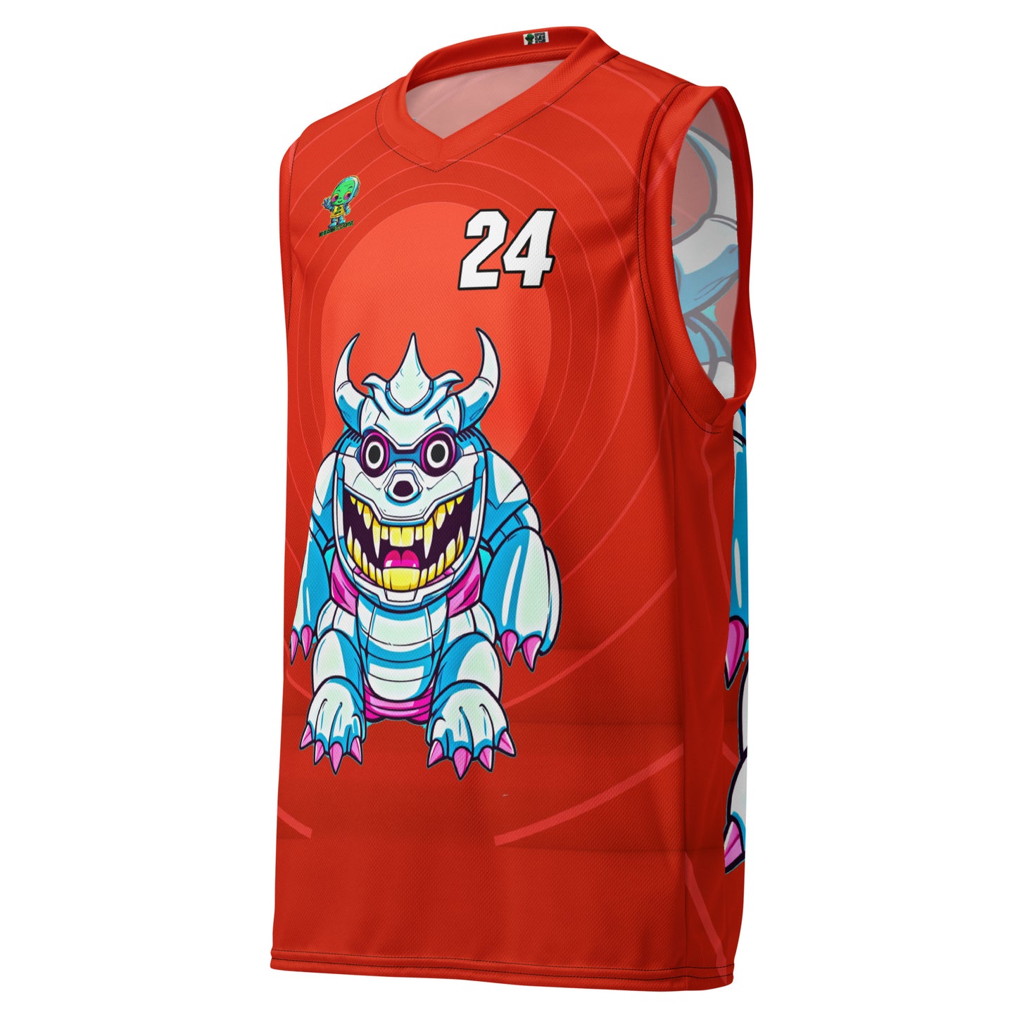 Kind Claw - Recycled unisex basketball jersey - Crimson Vortex Colorway