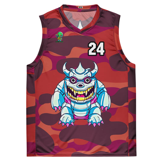 Kind Claw - Recycled unisex basketball jersey - Inferno Camo Colorway