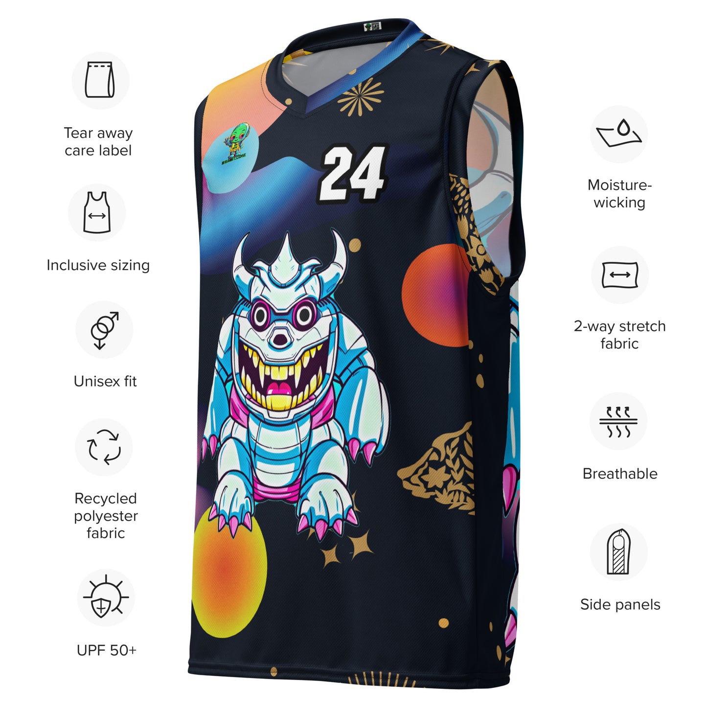 Kind Claw - Recycled unisex basketball jersey - Nebula Night Colorway