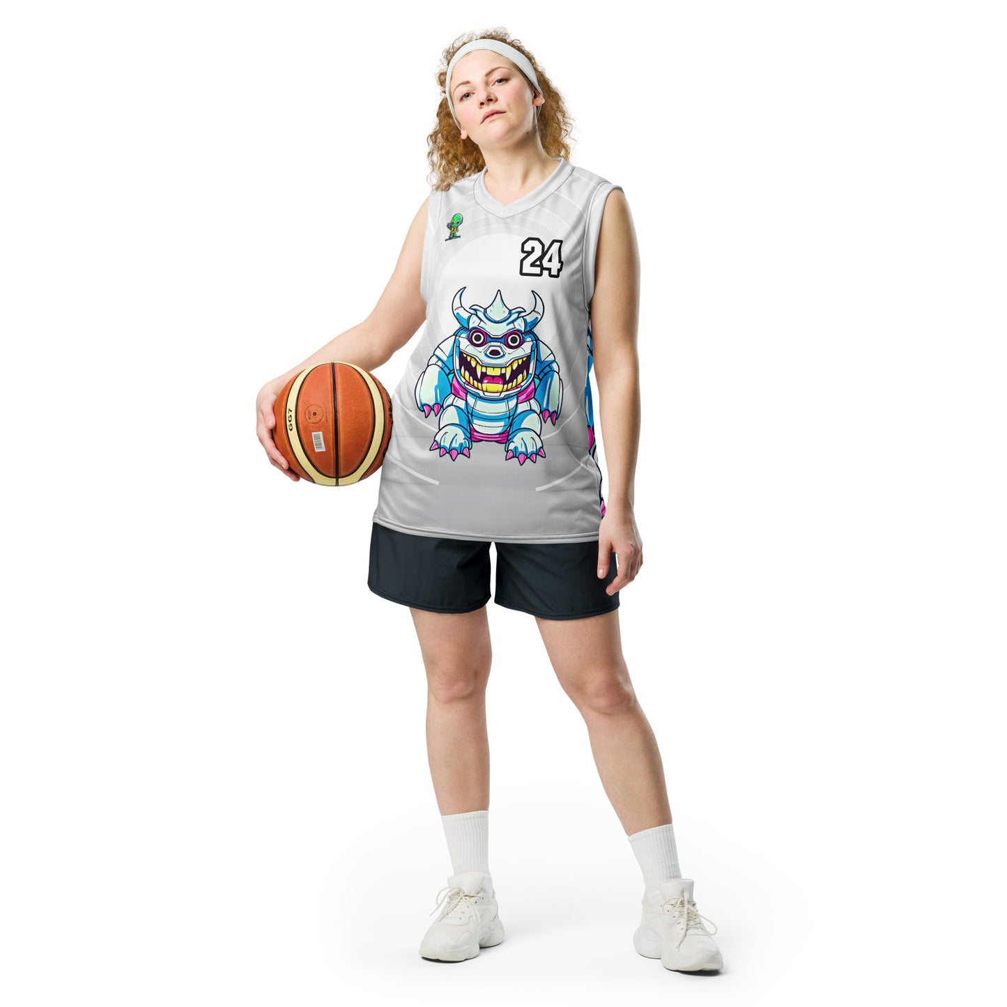 Kind Claw - Recycled unisex basketball jersey - Ivory Vortex Colorway