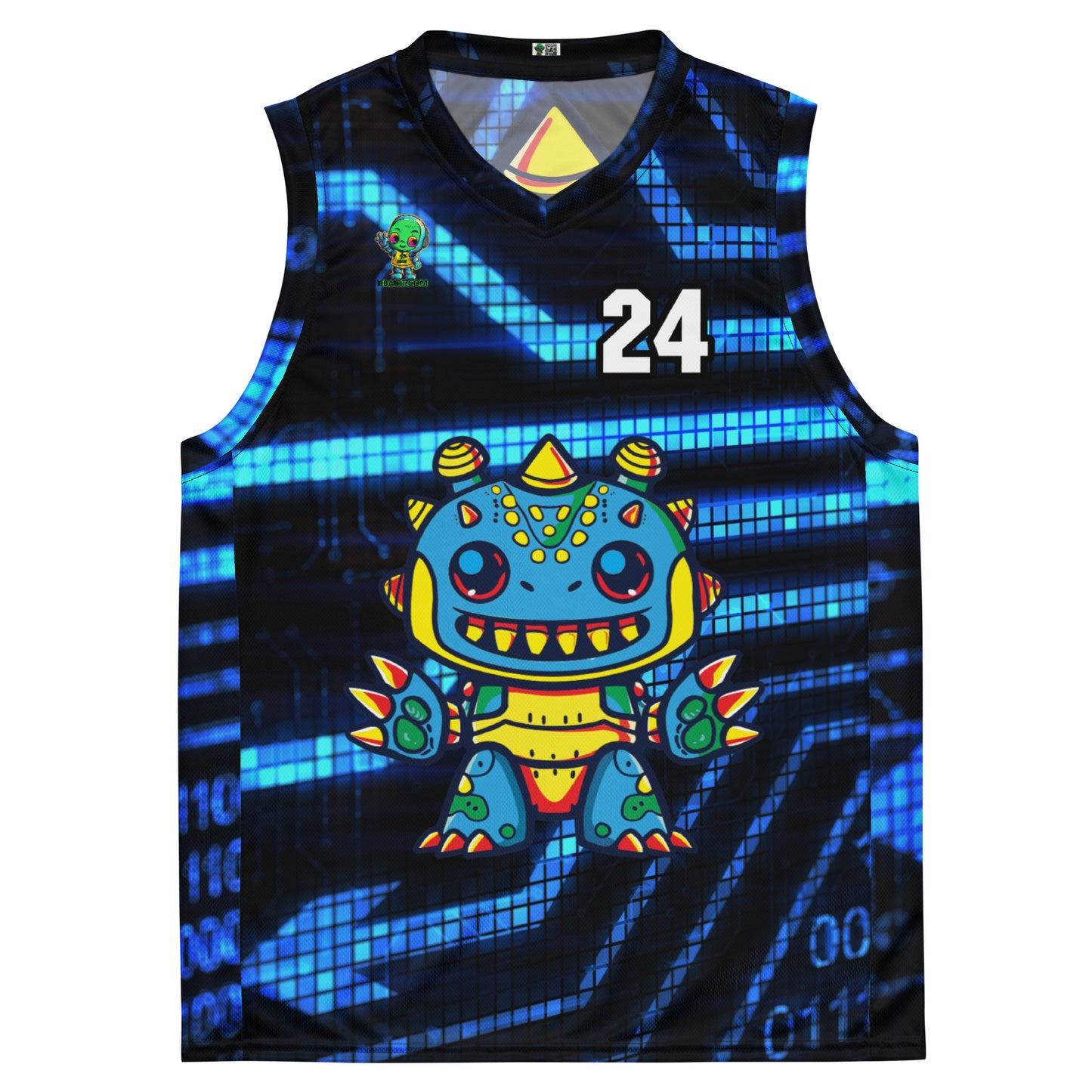 Zippy Zoid - Recycled unisex basketball jersey - Digital Pulse Colorway