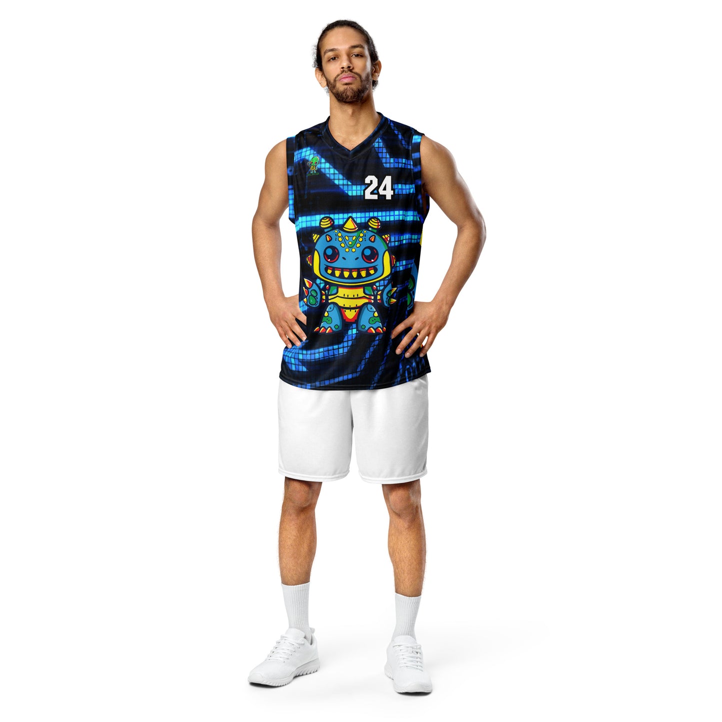 Zippy Zoid - Recycled unisex basketball jersey - Digital Pulse Colorway