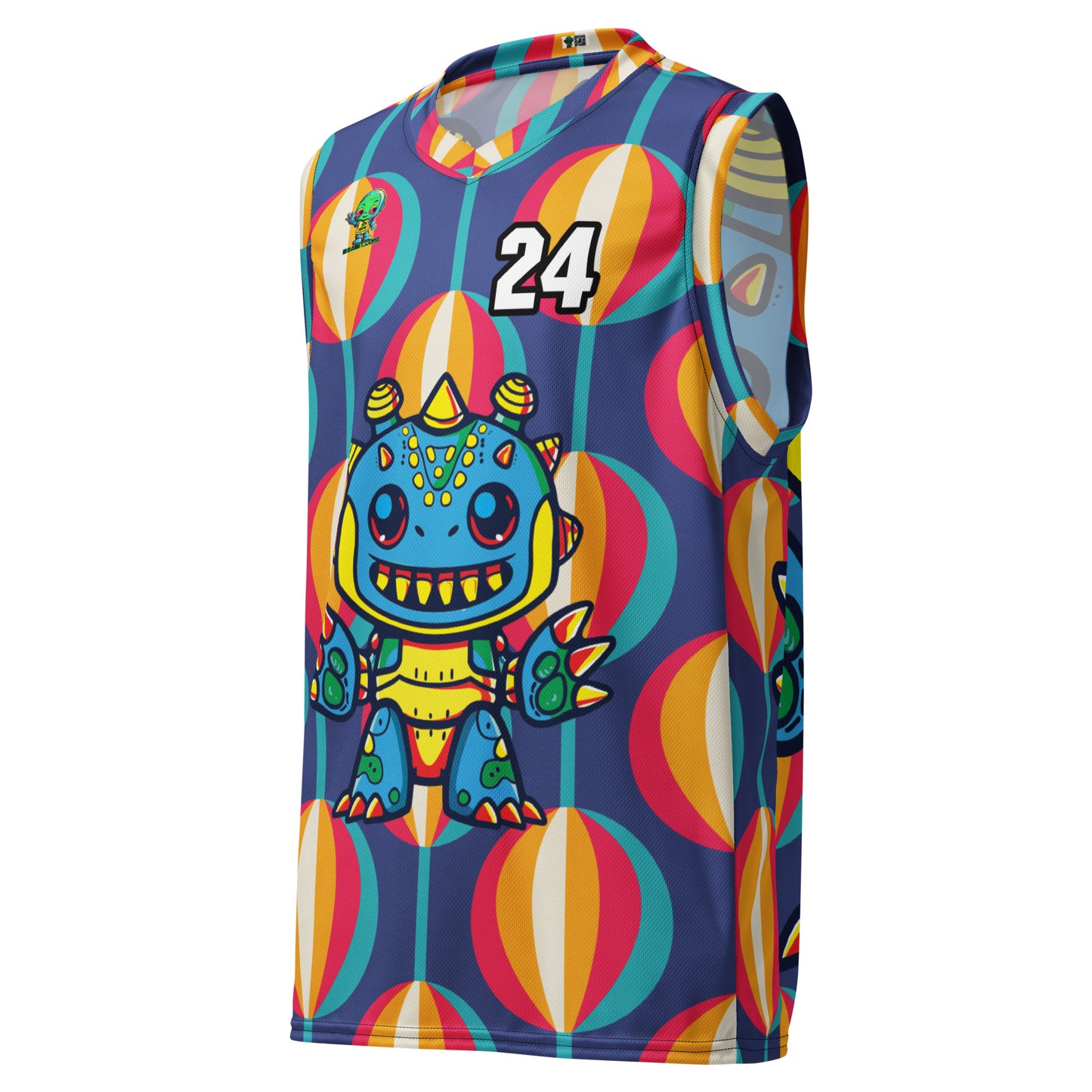 Zippy Zoid - Recycled unisex basketball jersey - Retro Carnival Colorway