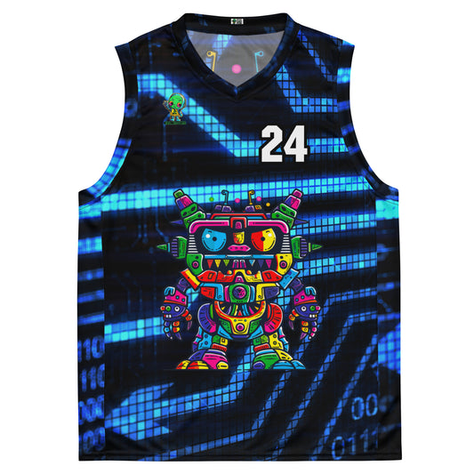 Robo Rebel - Recycled unisex basketball jersey - Digital Pulse Colorway