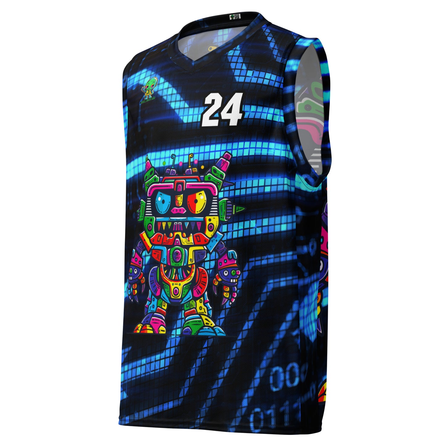 Robo Rebel - Recycled unisex basketball jersey - Digital Pulse Colorway