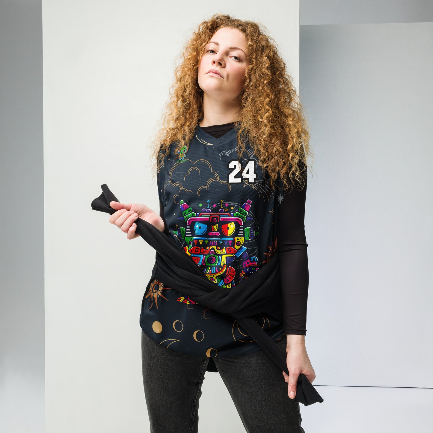 Robo Rebel - Recycled unisex basketball jersey - Starry Odyssey Colorway