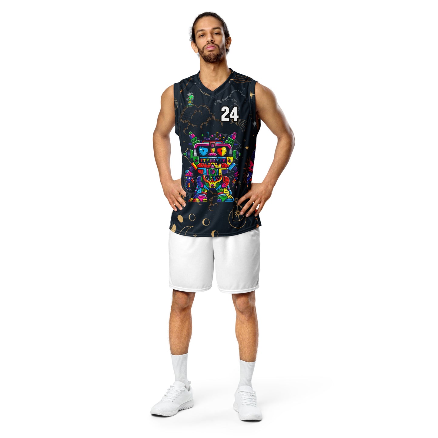 Robo Rebel - Recycled unisex basketball jersey - Starry Odyssey Colorway