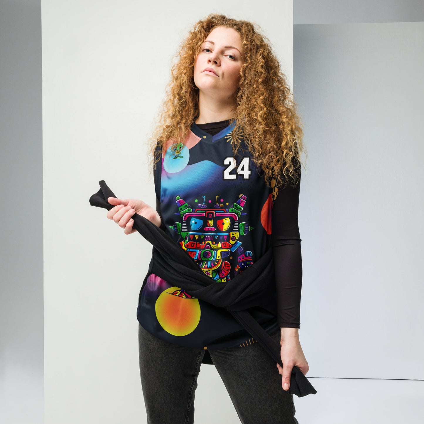 Robo Rebel - Recycled unisex basketball jersey - Nebula Night Colorway