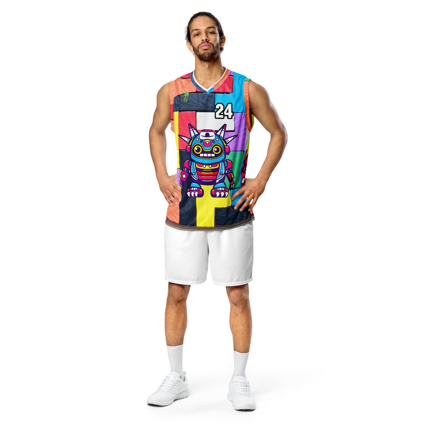 Techno Guardian - Recycled unisex basketball jersey - Block Fusion Colorway