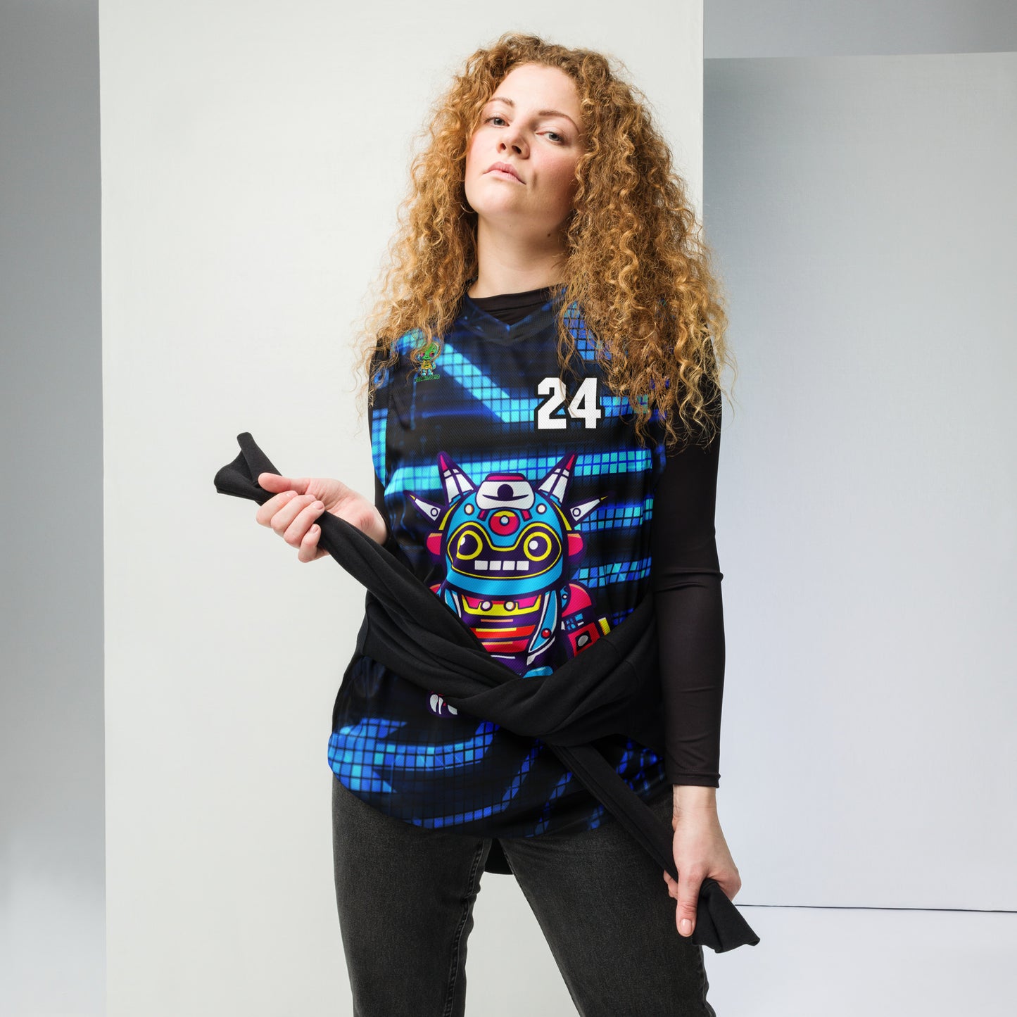 Techno Guardian - Recycled unisex basketball jersey - Digital Pulse Colorway