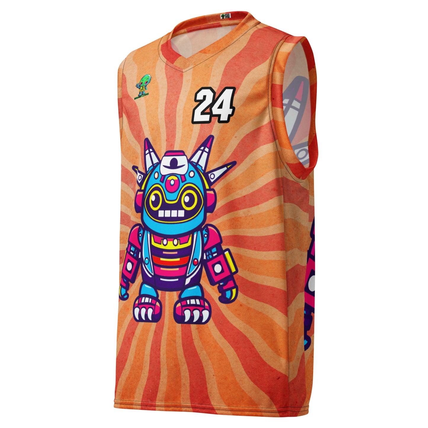 Techno Guardian - Recycled unisex basketball jersey - Solar Flare Colorway