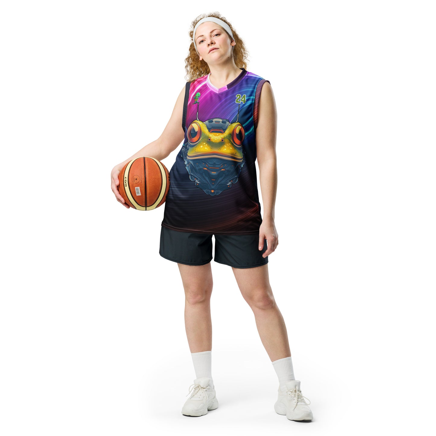 Techno Toad - Recycled unisex basketball jersey