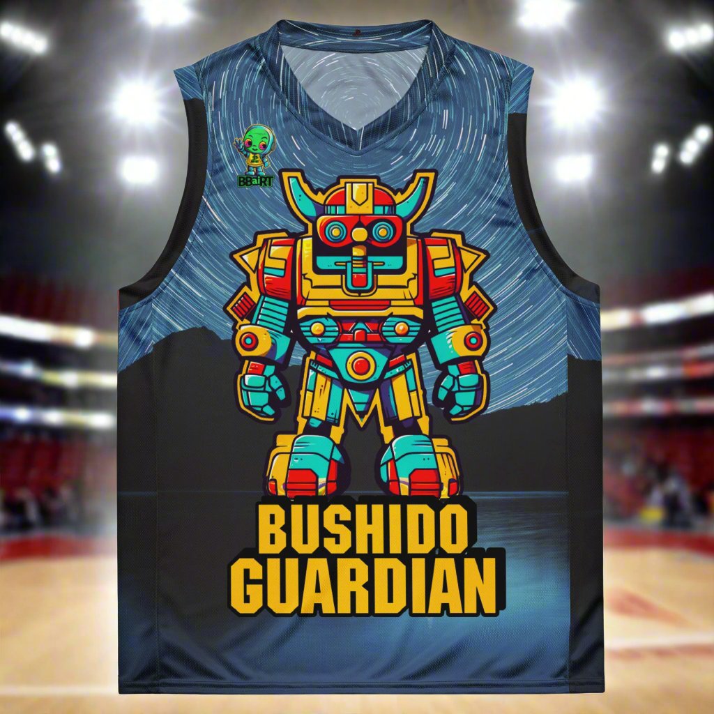 Mech Bushido Guardian - Recycled unisex basketball jersey - Lake