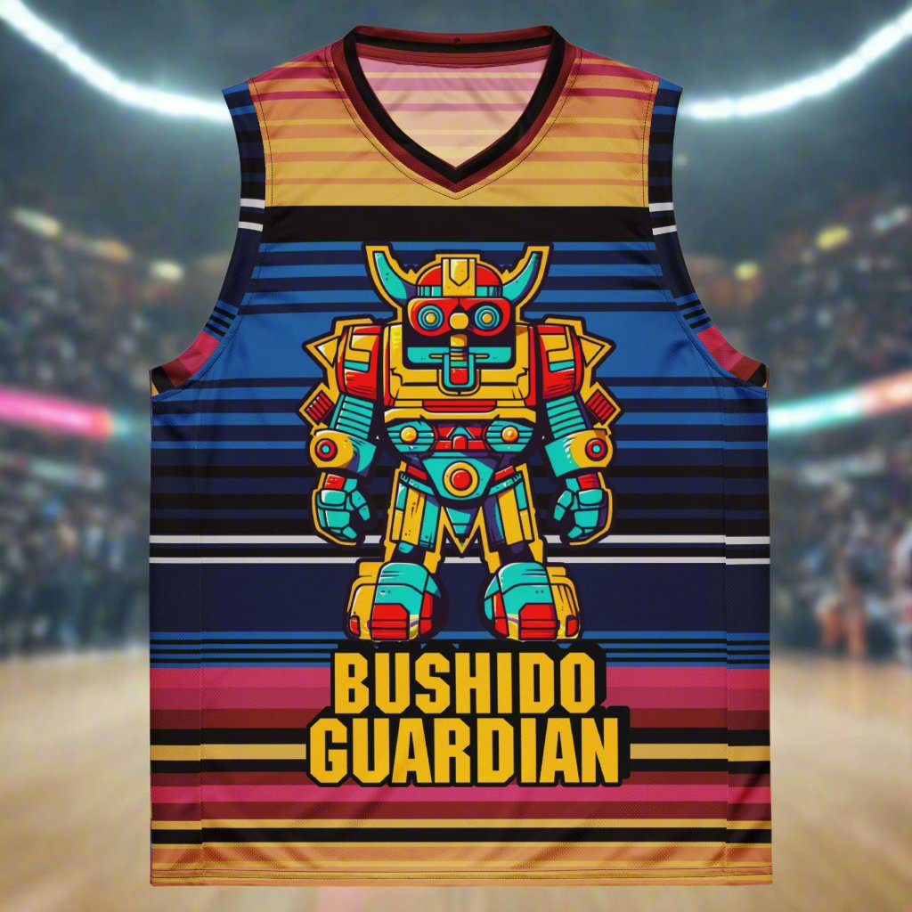 Mech Bushido Guardian - Recycled unisex basketball jersey - Neopolitan