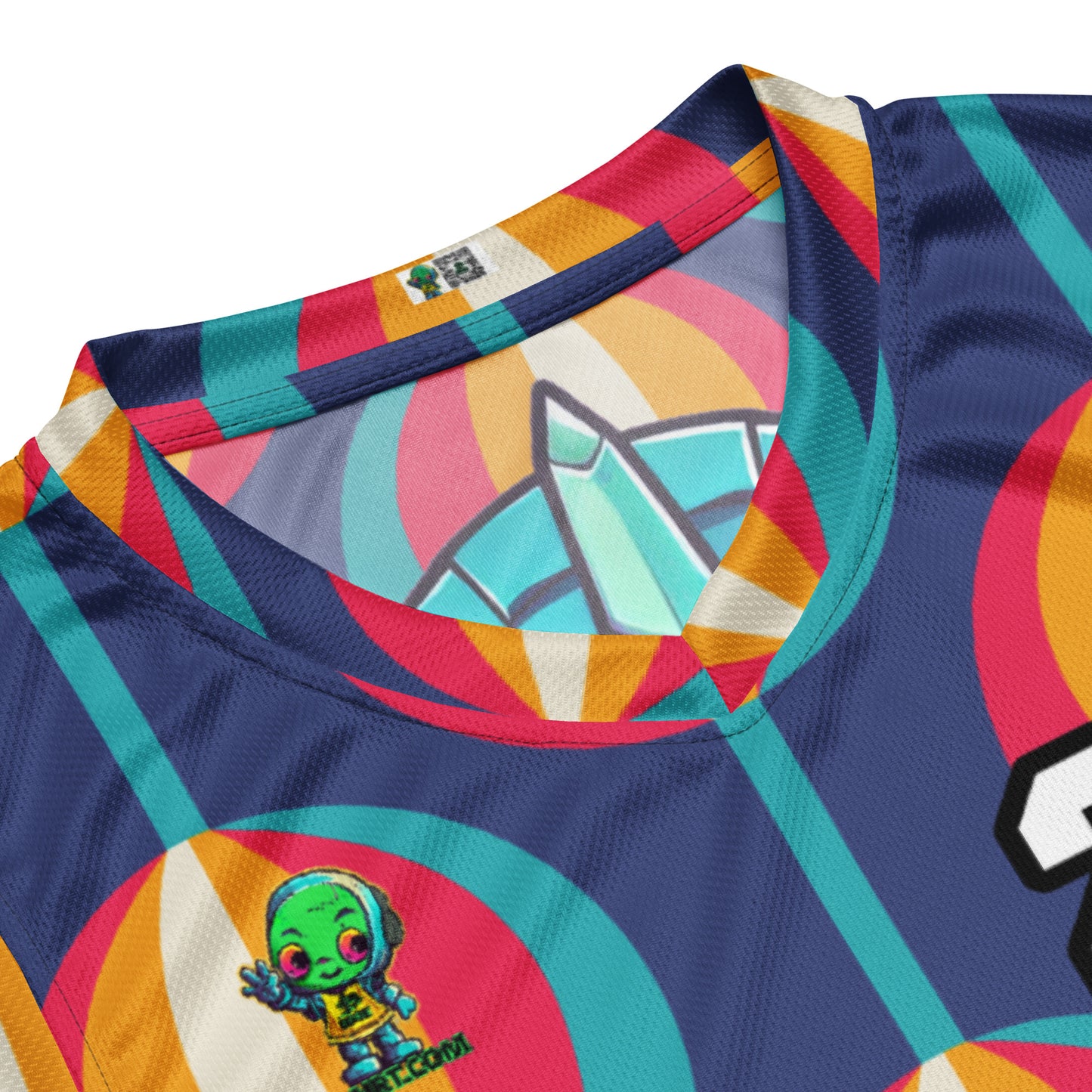 Rex the Reactor Watcher - Recycled unisex basketball jersey - Retro Carnival Colorway