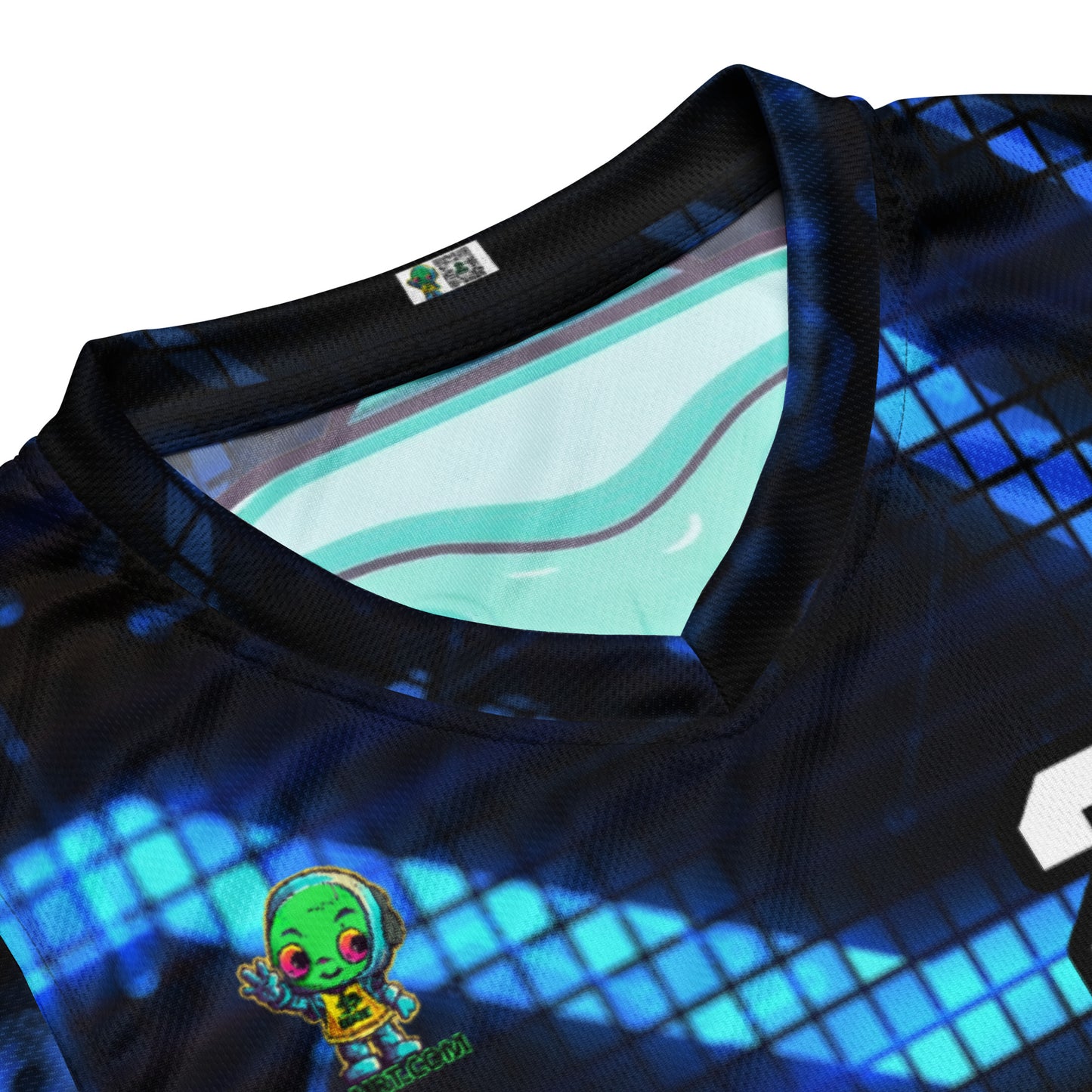 Astro Protector - Recycled unisex basketball jersey - Digital Pulse Colorway