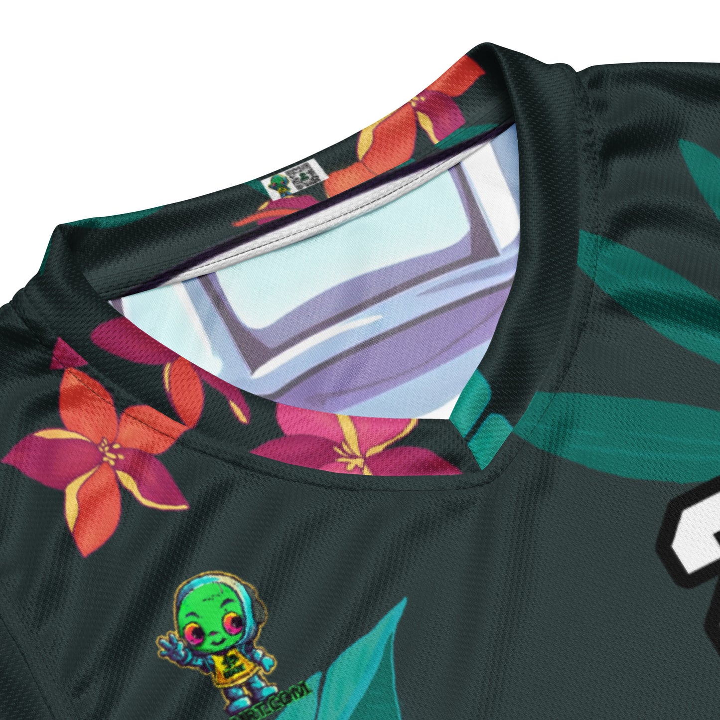 Cyber Critter - Recycled unisex basketball jersey - Midnight Jungle Colorway