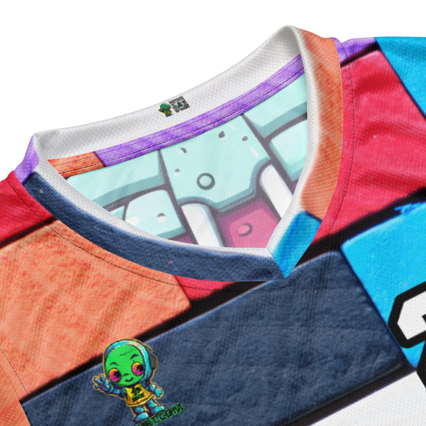 Gear Critter - Recycled unisex basketball jersey - Block Fusion Colorway